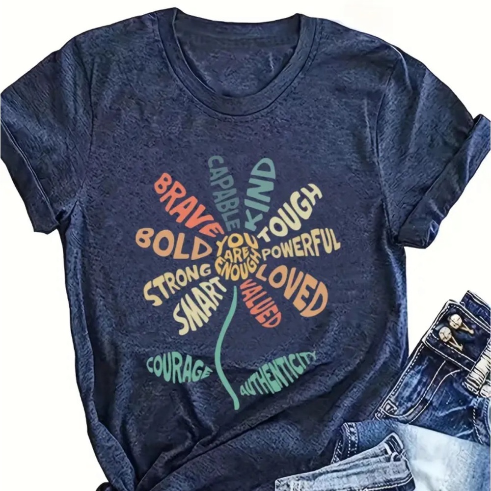 Graphic Tee with Inspirational Words